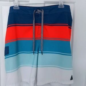 TRINITY BOARDSHORTS SWIM Men's Size 40 Blue Red & White